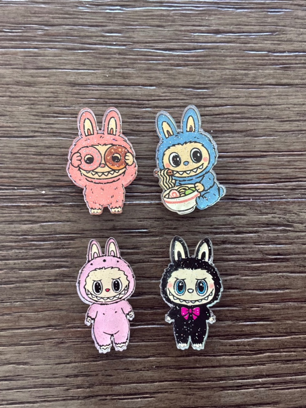 4 Labubu croc charms